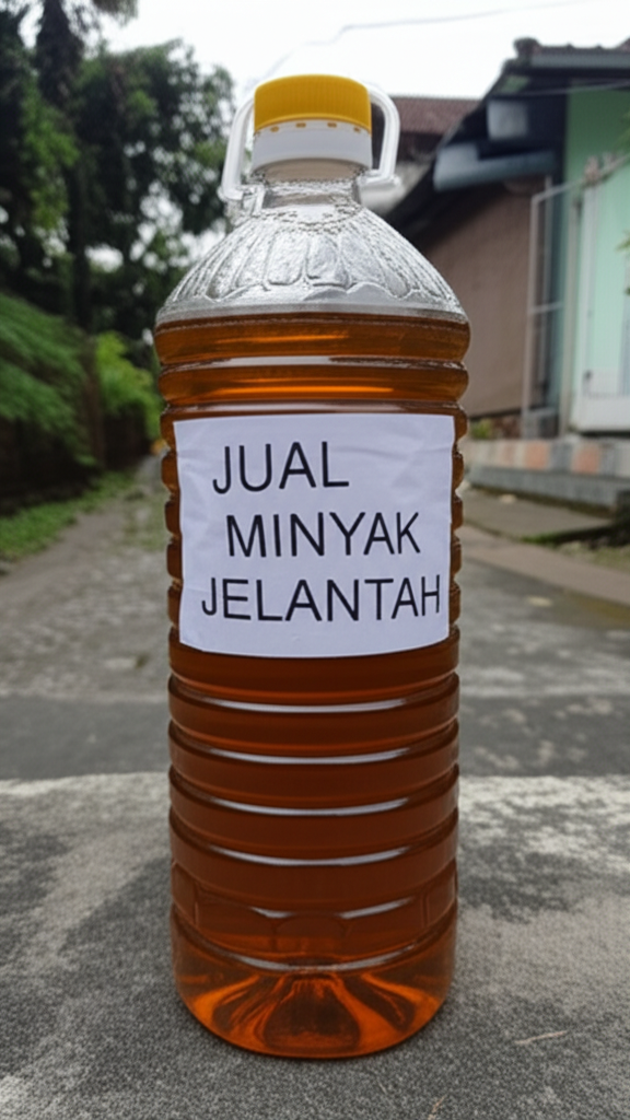 Minyak jelantah yang siap dijual di Wates